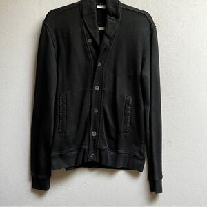 J. Lindeberg Black Button-Up Shawl Cowl Neck Sweater Cardigan Sz L